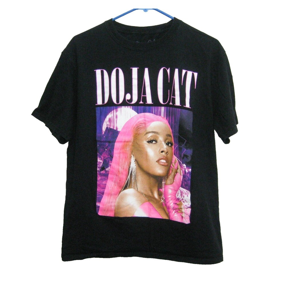 Doja Cat T-Shirt Girl's Size XL Black Short Sleeve Photo Graphic 100% Cotton Top